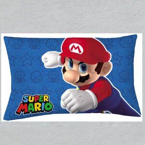 Super Mario Reversible Pillowcase Measures 20 x 30 inches